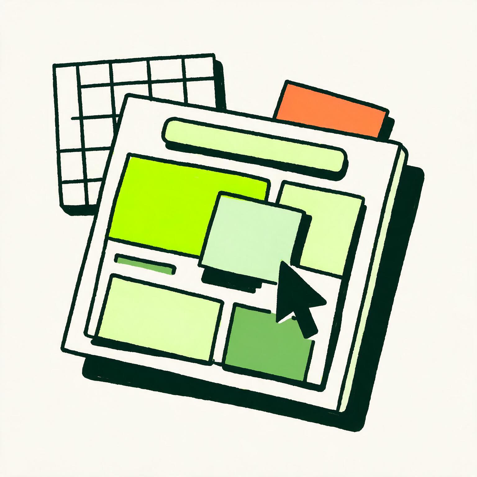 Editorial illustration of a structured website layout used for local content and service pages